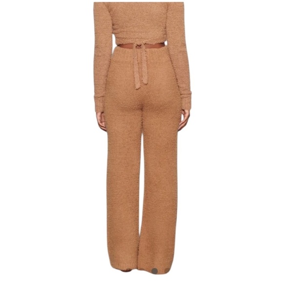 Skims - Cozy Knit Teddy Wide Leg Pants in Camel Sz L/Xl - Picture 2 of 6
